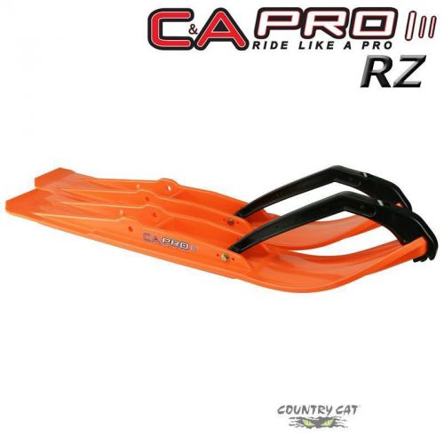 C&amp;a pro razor rz 6" trail snowmobile skis - orange with black loops - pair