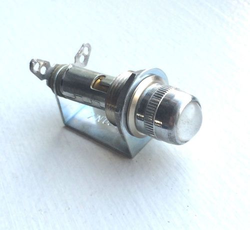 Vintage clear glass long lens dash gauge panel light hot rod 5/8 dialco