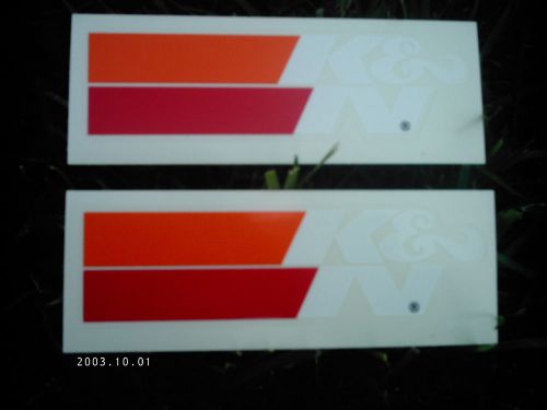 Two k&amp; n filter  racing decal size 1 1/2&#034; x 4 1/2&#034; white letters