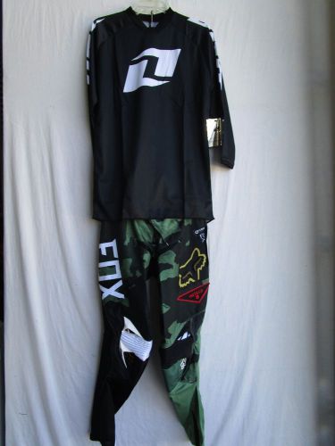Youth motocross bmx combo set fox 360 camo pants 28" waist one ind jersey xl