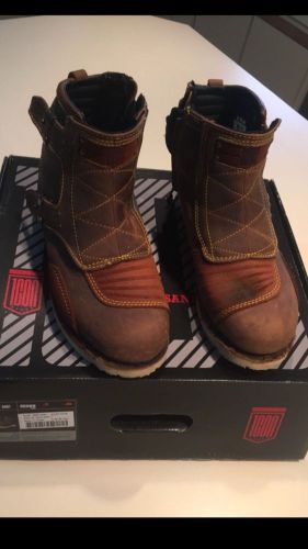 Icon 1000 el bajo men's leather motorcycle boots, oiled brown, size 11