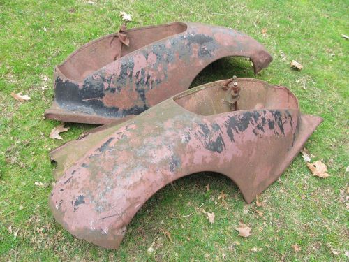1938 packard 110? / 120? dual sidemount fender wells with hardware. used as-is.