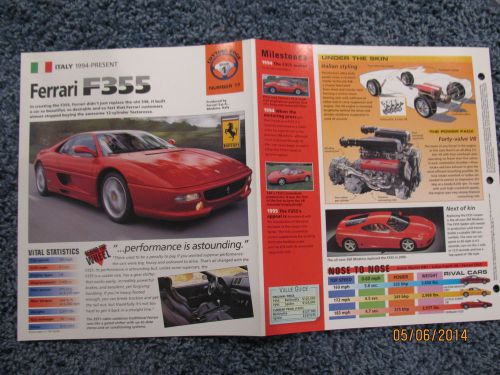 ★★ ferrari f355 spider -  collector brochure -  specs info 1994+ ★★