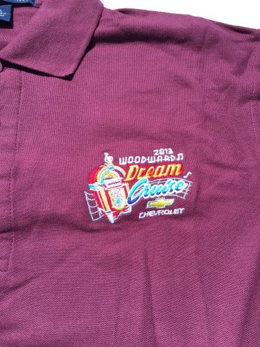 2013 woodward dream cruise burgundy golf shirt size x-large