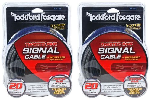 (2) rockford fosgate rfi-20 rfi20 20 foot twisted pair ofc car audio rca cables