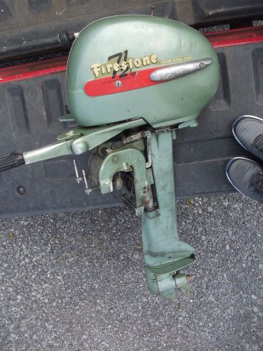 Nice find! collectible vintage 1950's "firestone" boat motor &amp; gas can-binow