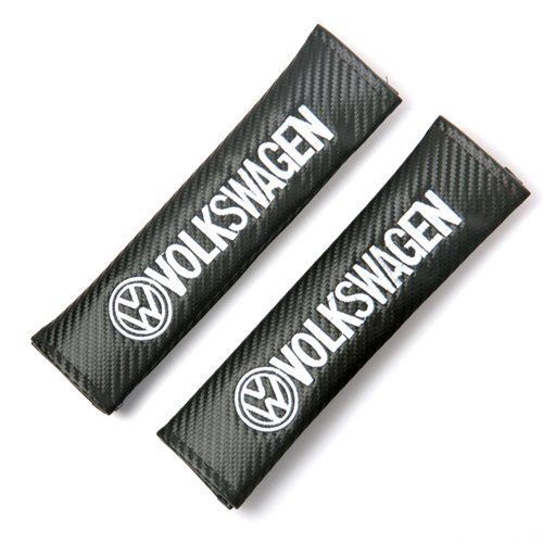 2 x car carbon fiber texture seat belts cover shoulder pads fit  for volkswagen