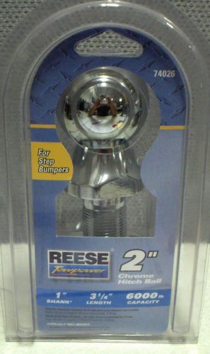 Reese towpower 74026 step bumper chrome 2&#034; hitch ball (truck atv lawn tractor)