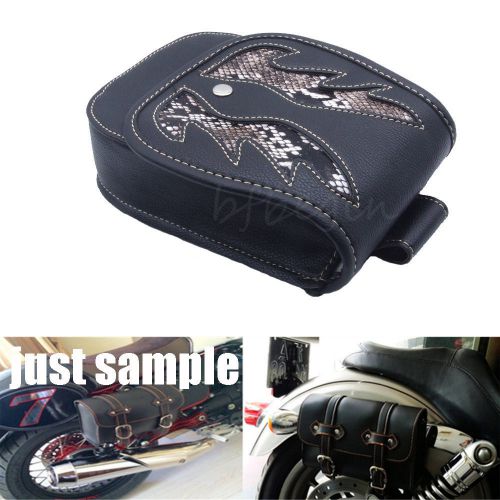 Fashion snakelike motorcycle leather bag side tool luggage storage for harley us