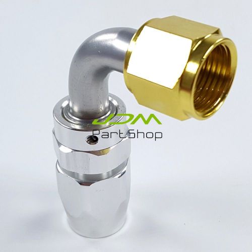8an an8 8-an 90° degree swivel oil line hose end male fitting 7089-gold 2 pcs