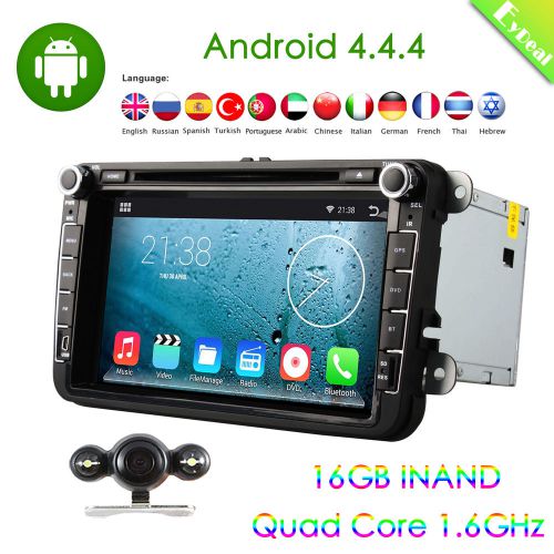 2din 8" quad core 1.6ghz android 4.4 gps car dvd player for vw wifi maps+camera