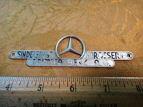 Daimler-benz a.g. sindelfinger karosserie emblem - free s&amp;h usa