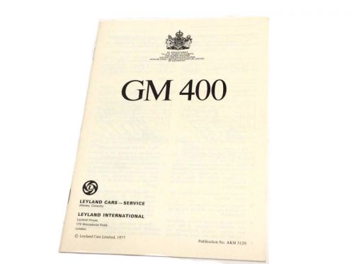 Jaguar gm 400 supplementary information for automatic transmission manual