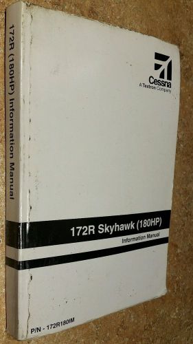 1999 cessna 172r skyhawk (180hp) information  manual.  172r180im. softcover