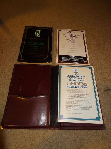 1986 86 oldsmobile cutlass, 442, olds cutlass supreme owners manual + booklets