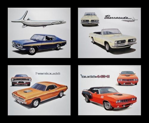 Cuda barracuda plymouth - 1972 1973 1974 225 318 340 360 - dealer posters prints