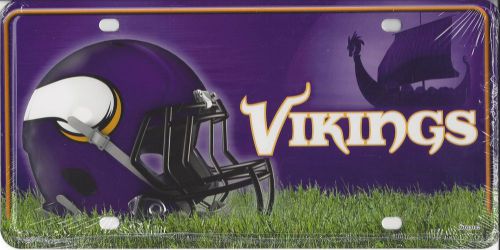 Minnesota vikings metal license plate