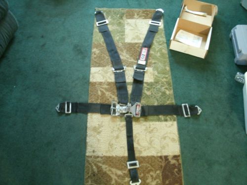 Rjs racing 5 point safety harness 3" seat belts black sfi out atv dune buggy mud
