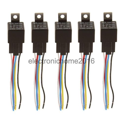5x zt603-12v-a-t car motor heavy duty relay 5pin fuse on/off spst socket