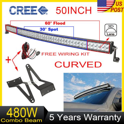 Cree 50inch 480w curved led light bar+mounting bracket fit for ford f250/350/450