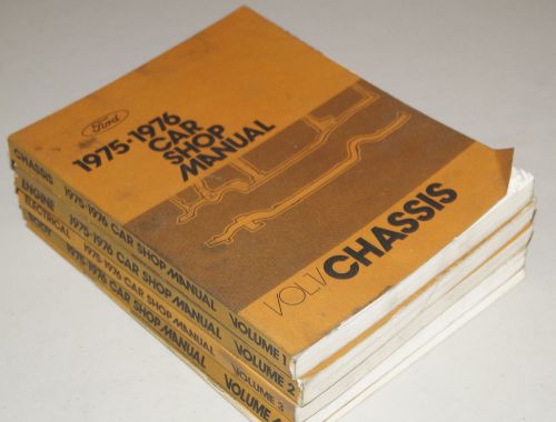 1975 1976 all ford cars mustang thunderbird oem service shop manual 5-vol set