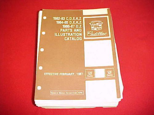 1982 1983 1984 1985 1986 1987 cadillac deville fleetwood nos parts book catalog