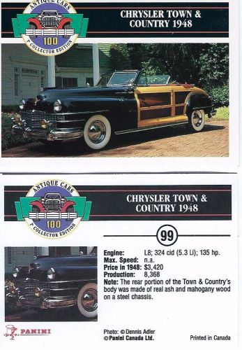1948 chrysler town &amp; country  collector card  2 1/2&#034;x3 1/2&#034;