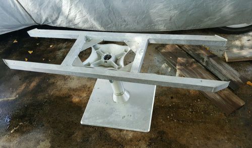 Boat aluminum adjustable table and base pedestal bensezoni italy
