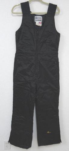 Bombardier mens vintage snowmobile overalls quilted lining in black - s/m in euc