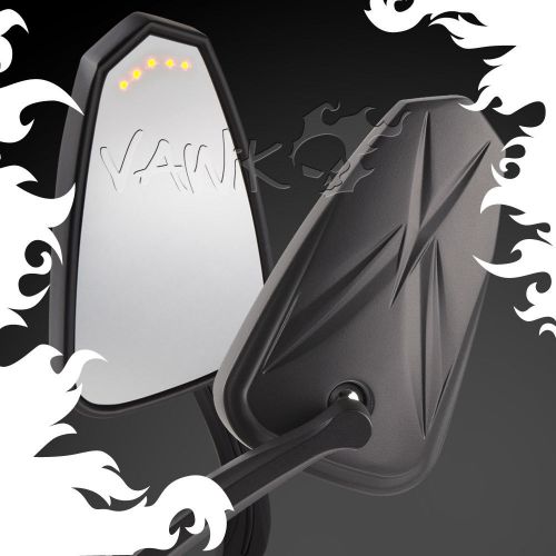 Vawik black mirrors arrow panel indicator led for harley-davidson electra glide