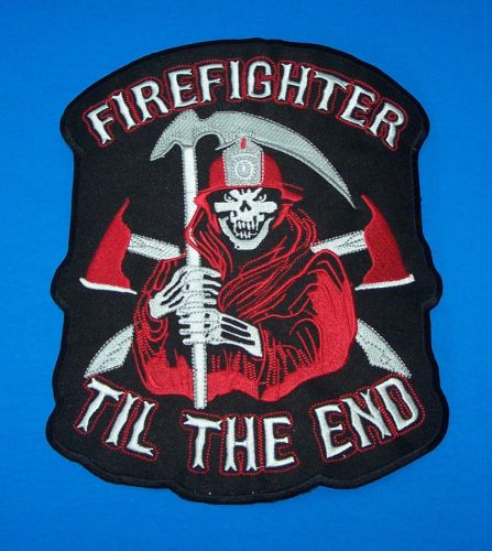 Back patch fire department fire fighter till the end for vest jacket new