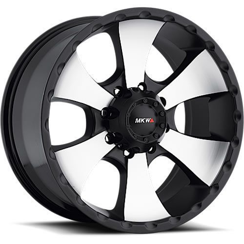 17x8.5 black machined m19 8x6.5 +0 rims trail blade mt 265/70/17 tires