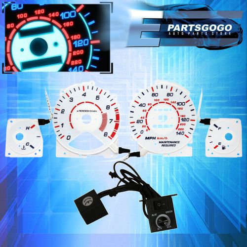 1996-1997 honda accord jdm white face indiglo reverse glow gauges w/ tachometer