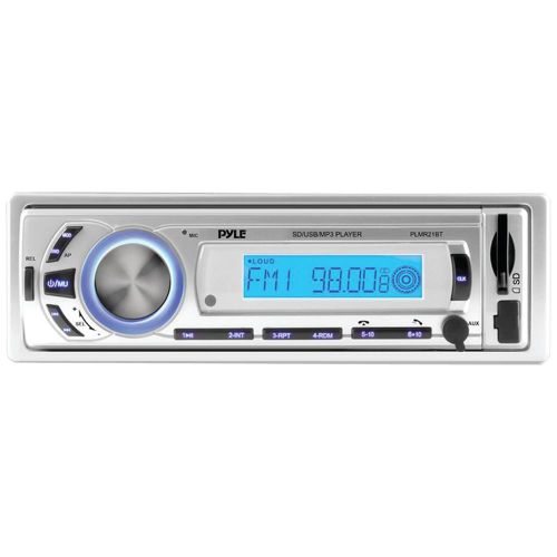 Pyle plmr21bt marine single-din in-dash mechless marine am/fm receiver with b...