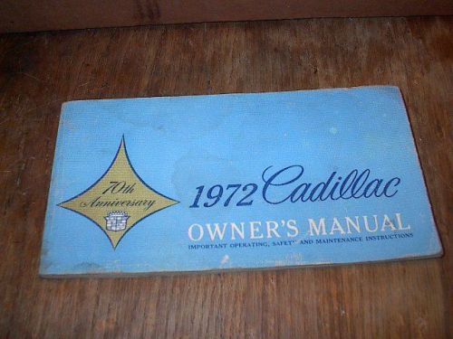 1972 72 cadillac original factory car owners manuals 70th anniversary