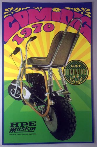 Vintage mini bike print -cat eliminator - hpe muskin