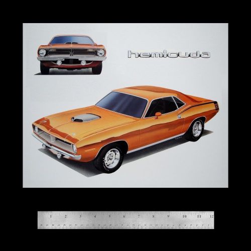 Cuda barracuda shaker hood plymouth: 1970 1971 225 383 440 - dealer poster print