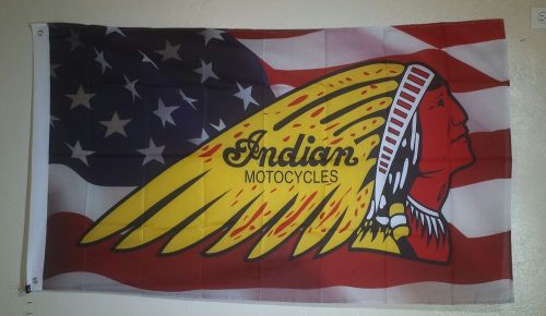Indian motorcycles american flag banner garage legend 3x5 new free shipping!!!