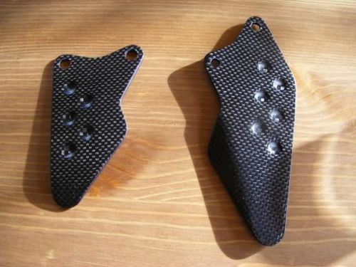 Carbon fibre kawasaki zx10 zx10r 04-05 kick plates footpeg heel guard zx-10r