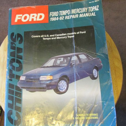 Chilton #8271 ford tempo &amp; mercury topaz 1984-1992 repair manual free shipping !
