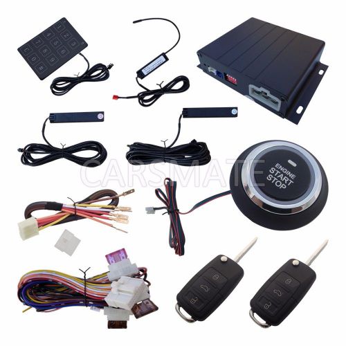 Smart pke car alarm system push button start &amp;  remote start password keyboard