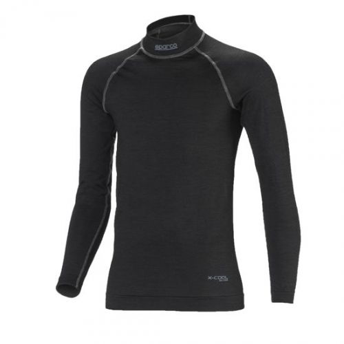 Sparco shield rw-9 long sleeve fire-resistant undershirt, black, size xs/s
