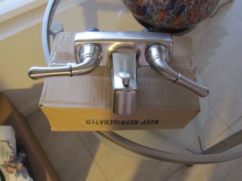 Rv bathtub faucet/shower diverter. modern satin nickel new