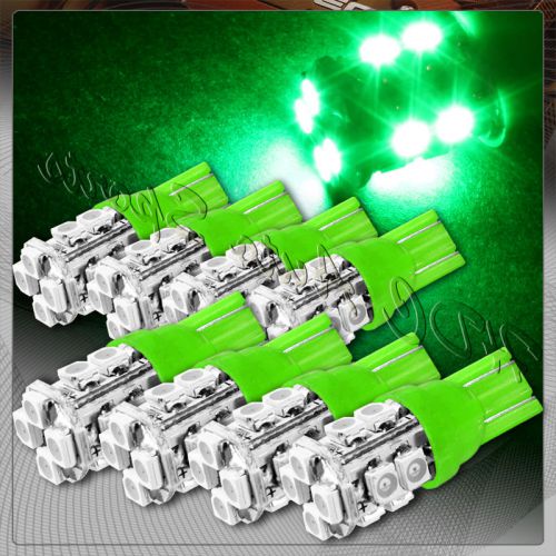 8x 12 smd t10 194 12v interior instrument panel gauge replacement bulbs - green