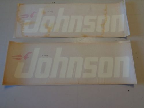 Johnson decal 561376 pair (2) red / white 20 1/2&#034; x 5 1/2&#034; marine boat