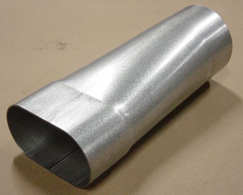 3.5&#034; oval (id)  to 3.5&#034; round (od) aluminized steel transition adapter