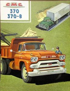 1958 gmc truck 370 &amp; 370 8 series original color sales brochure folder