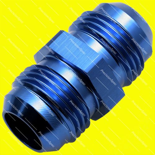 An12 to 12an jic straight male flare union fitting adapter blue w/ 1yr warranty