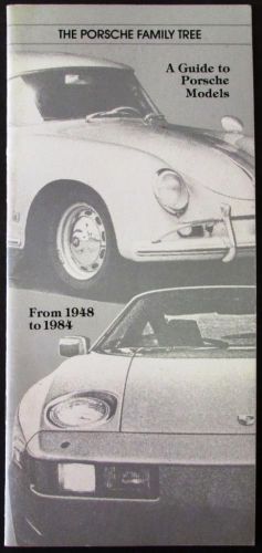 1984 porsche dealer sales brochure family tree 1948 to 1984 models history