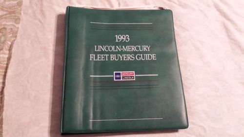 Lincoln-mercury 1993 fleet buyers guide